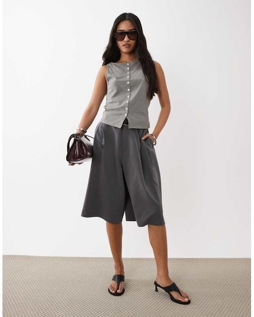 Mango Gray Boat Neck Waistcoat