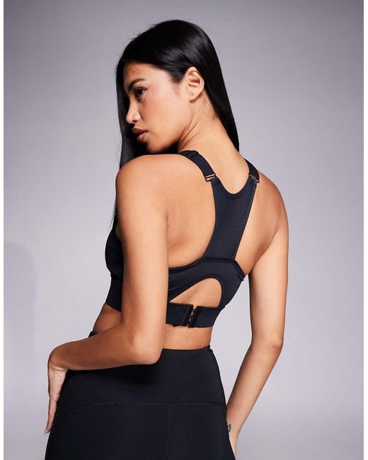 4505 Black High Support Sports Bra With Adjustable Straps And Removeable Padding