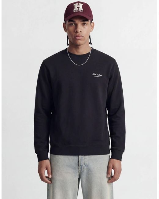 Jack & Jones Black Sweatshirt With Script Logo for men