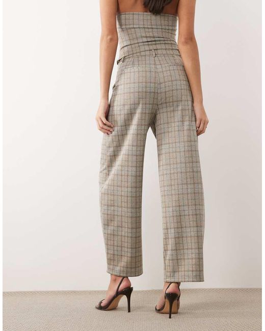 ASOS Natural Brushed Barrel Leg Pants