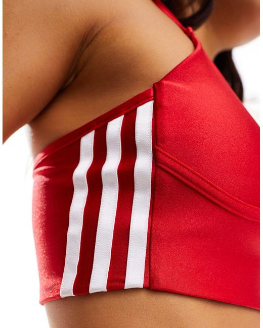 Adidas Originals Red Three Stripe Bralette