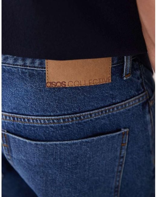 ASOS COLLECTIVE Blue Ac-b253 Classic Straight Fit Denim Jean for men