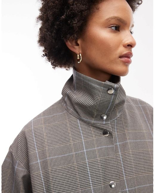 ASOS Gray Tailored Funnel Neck Jacket
