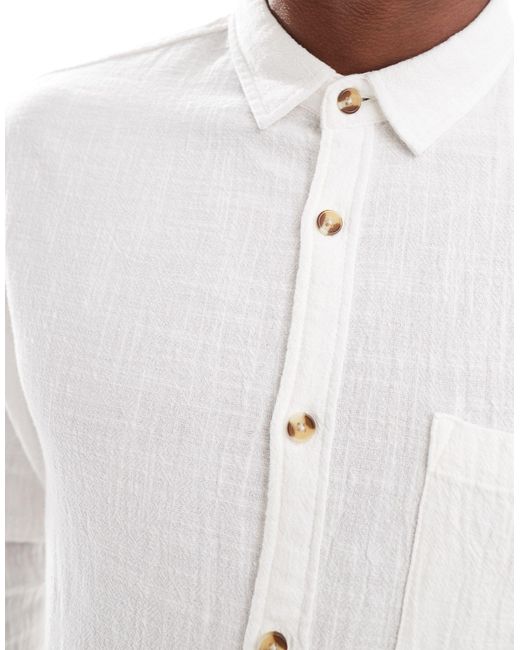 Cotton On White Portland Long Sleeve Shirt for men