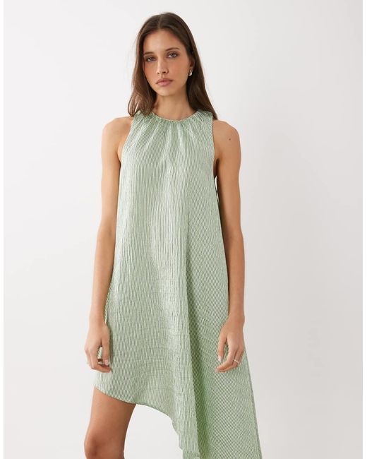 ASOS Green Asymmetric Hem Volume Mini Dress