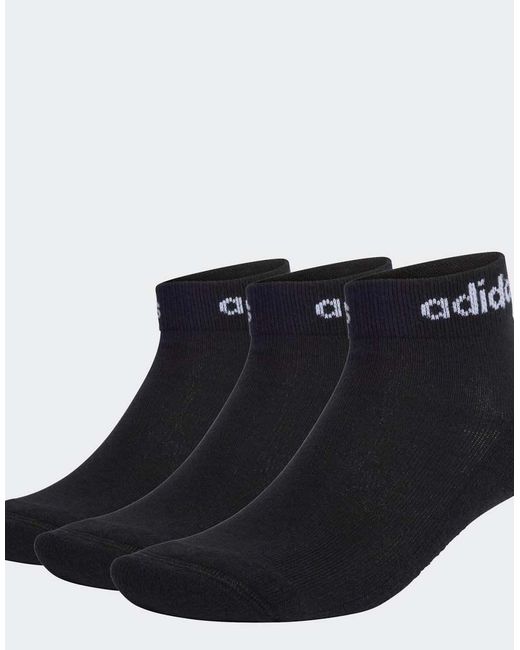 Adidas Originals Blue Think Linear Ankle Socks 3 Pairs