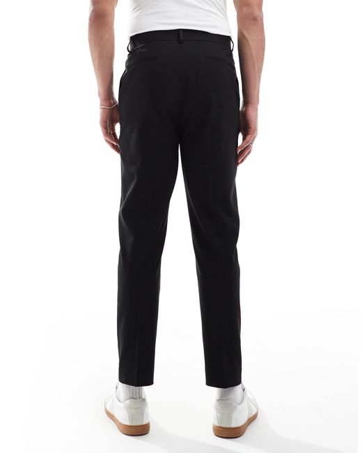 ASOS – schmal zulaufende anzughose aus twill in Black für Herren