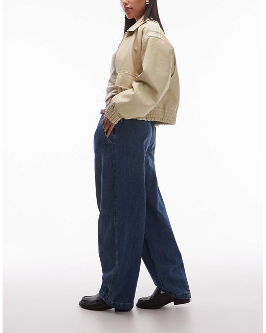 ASOS Blue Pull On Barrel Leg Jean