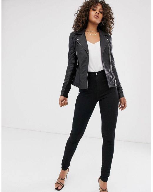 yas petite leather jacket