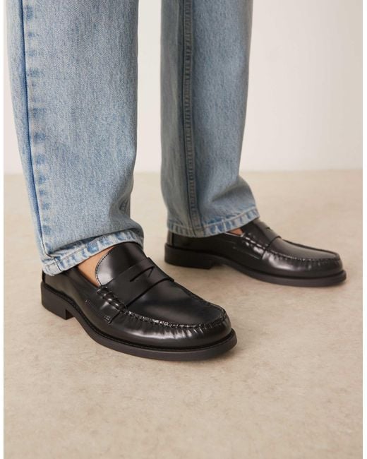 Mango – loafer aus leder in Blue für Herren