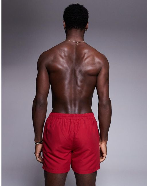 South Beach Red Plain Swim Short for men