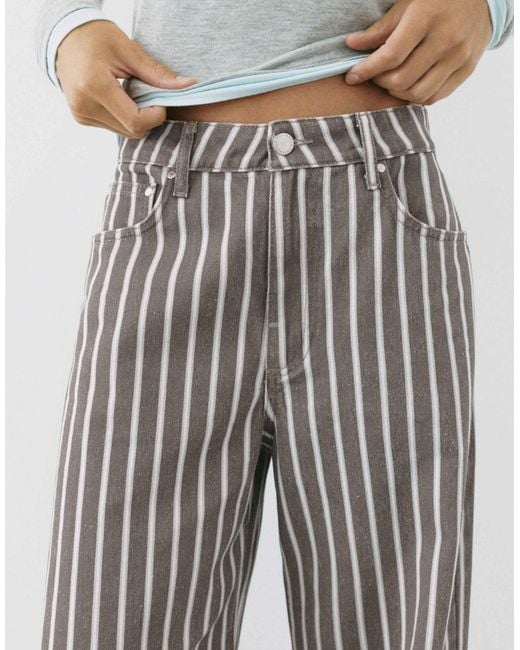 Jean baggy rayé taille basse Pull&Bear en coloris Gray