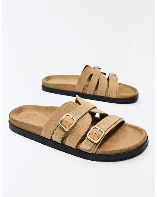 Bershka Black Buckle Detail Sandals
