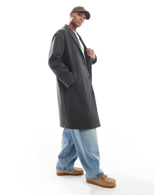 Bershka Blue Long Overcoat for men
