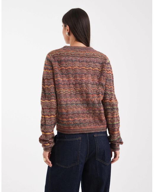 Threadbare Blue Knitted Button Down Space Dye Cardigan