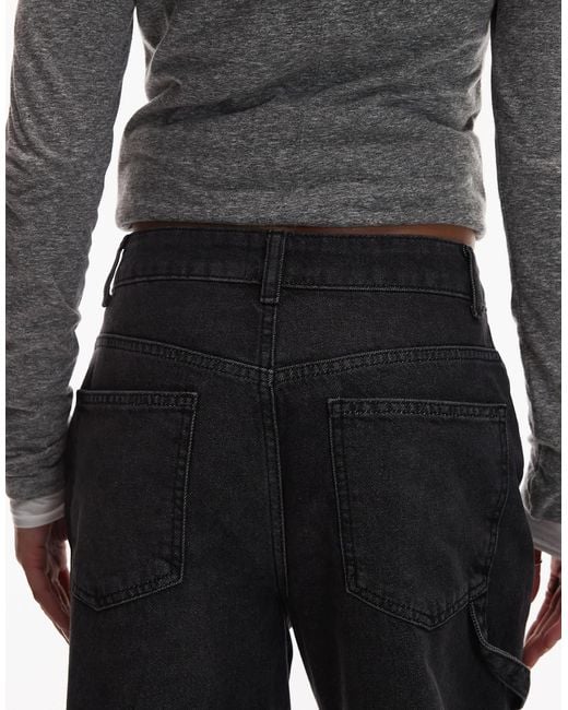 ASOS Gray Mid Rise Carpenter Jean