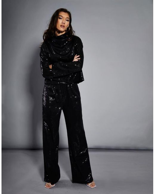 Glamorous Black Sequin Trousers