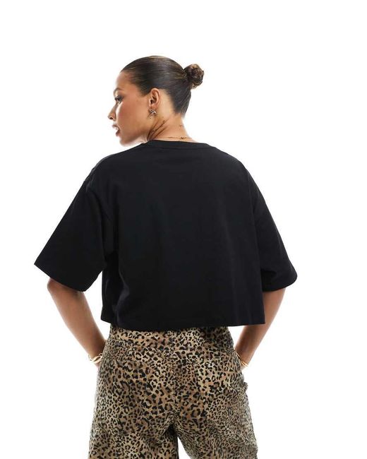 JJXX Black Oversize Crop Tee
