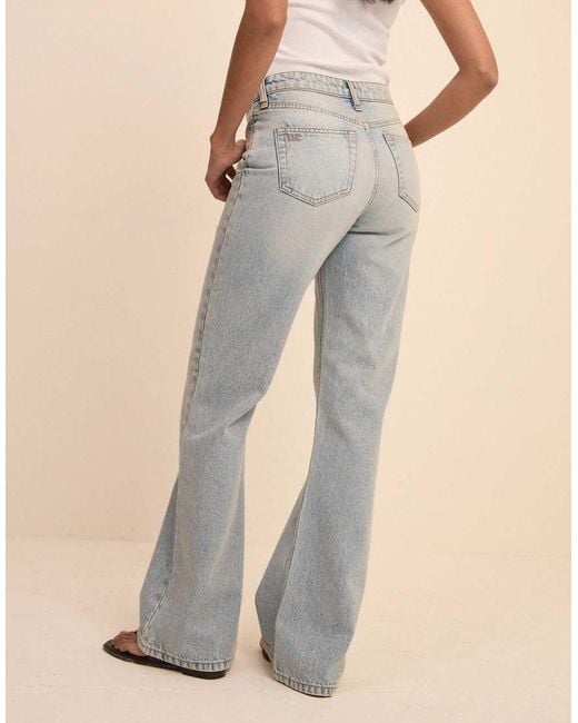Nobody's Child Natural Light Low Rise Penny Relaxed Flare Jeans