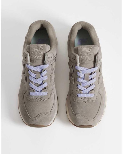 New Balance White 574 Sneakers