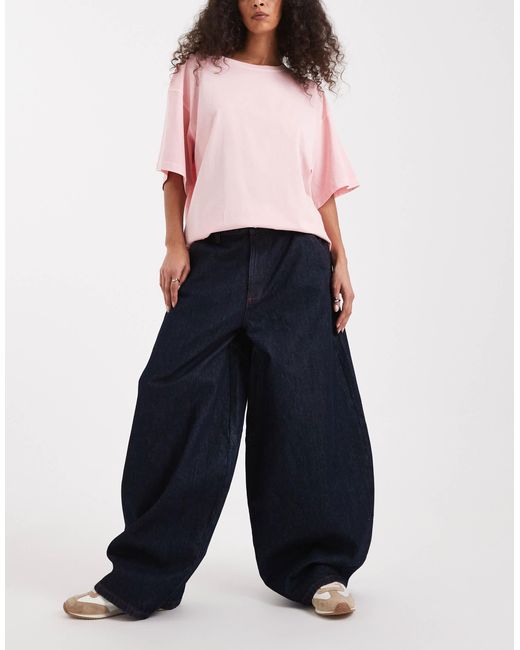 X006 - jean ballon xl à taille basse - bleu brut Collusion en coloris Blue