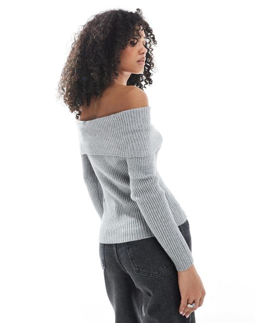ONLY Gray – schulterfreier strickpullover
