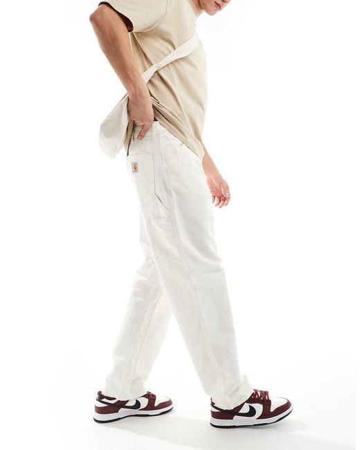 Carhartt White Single Knee Carpenter Trousers for men