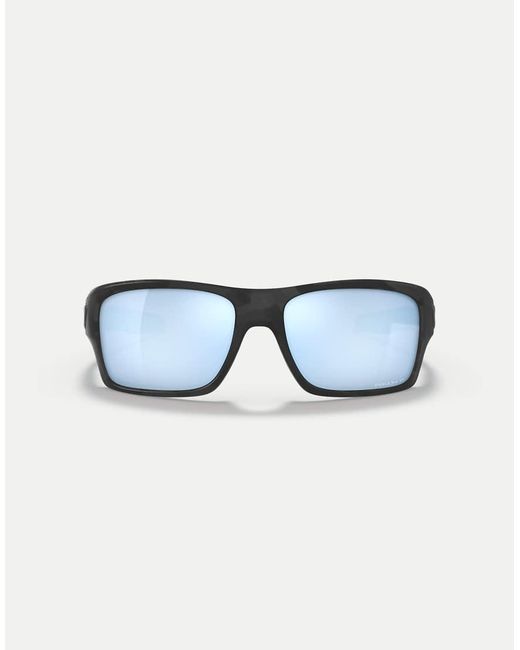 Oakley Blue Turbine Rectangle Polarised Sunglasses With Mirrored Lens for men