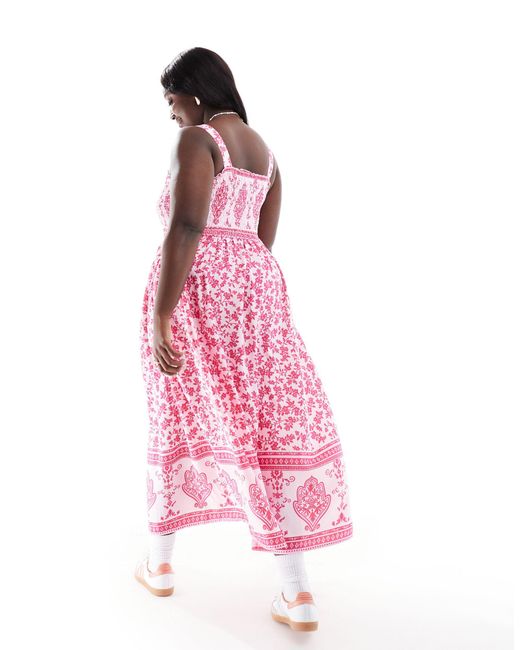 Yours Pink Shirred Maxi Dress