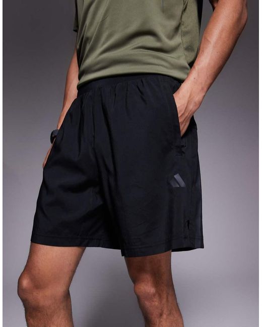 Adidas Originals Black Adidas Training Shorts With Three Stripes for men