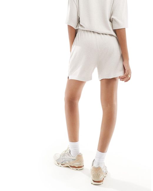ASOS White Textured Knit Longline Shorts