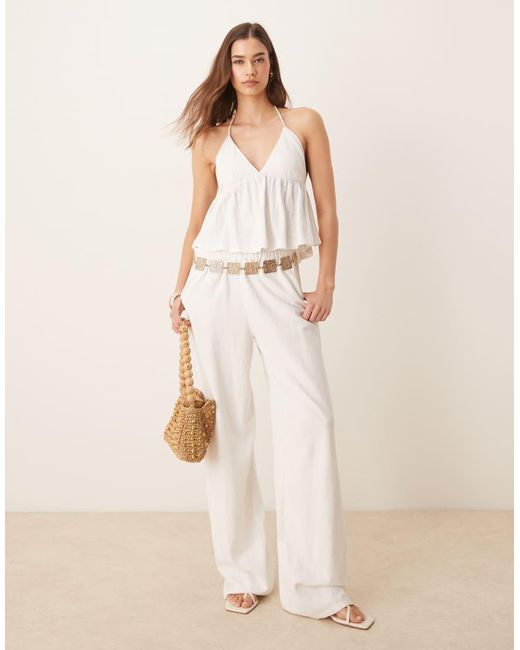 ASOS Camitop Van Kreukelstof in het White