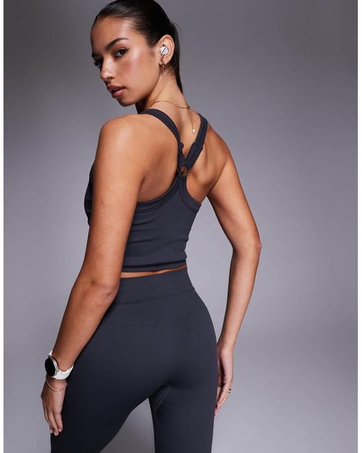 4505 Blue Seamless Sculpting Vest With Inner Bra And Adjustable Straps