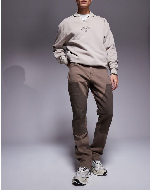 The Couture Club Gray Canvas Carpenter Trouser for men