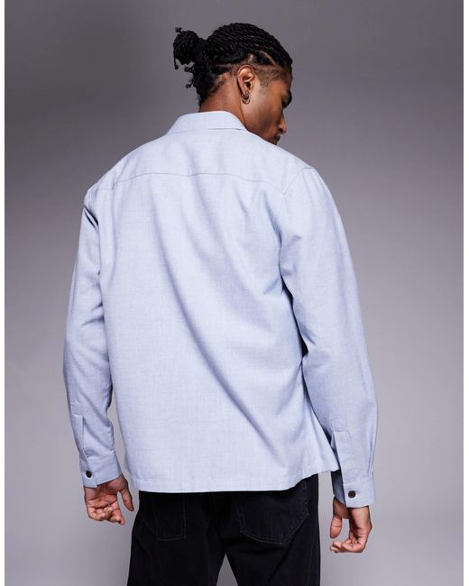 ASOS – flanell-hemdjacke in White für Herren