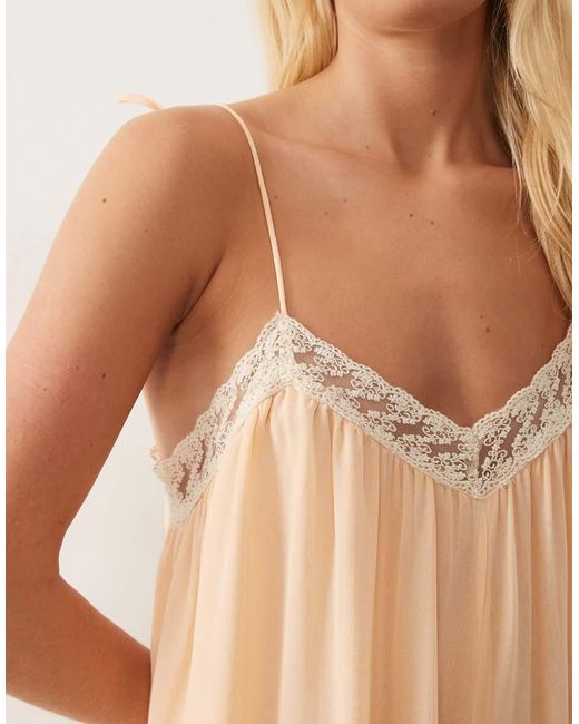 Miss Selfridge Natural Lace Trim Jumpsuit