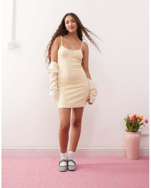 Miss Selfridge Pink Button Detail Mini Dress