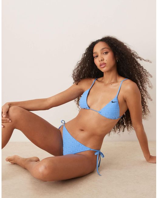 Nike Blue Nike Terry String Bikini Bottom
