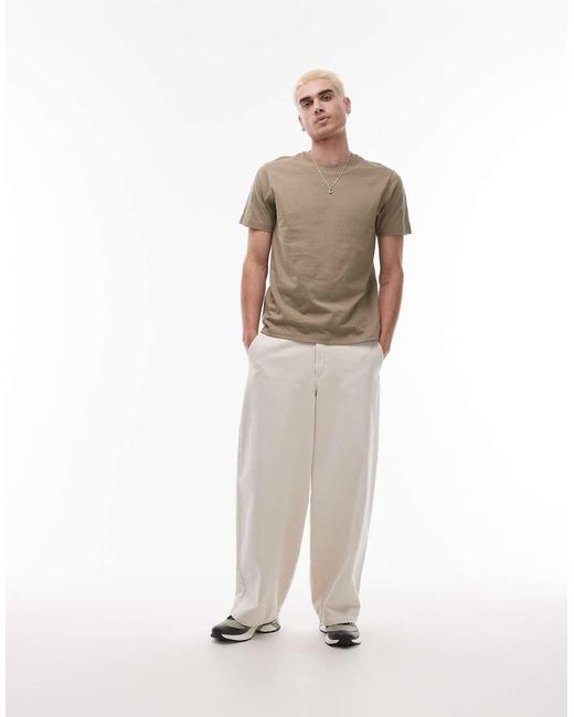 Confezione Da 7 T-Shirt Bianca Regular Fit Bianca, Ecru, Kaki, Antracite, Nera, Marrone E Blu di Topman in White da Uomo