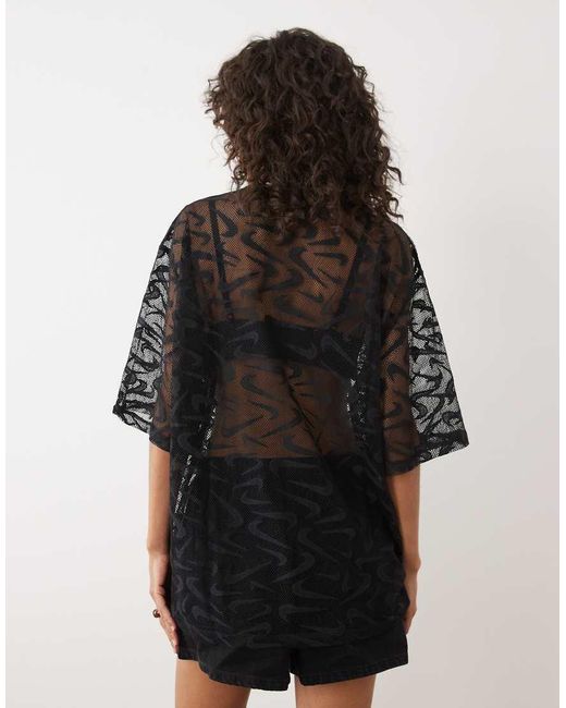 Nike Black Chill Woven Lace Top
