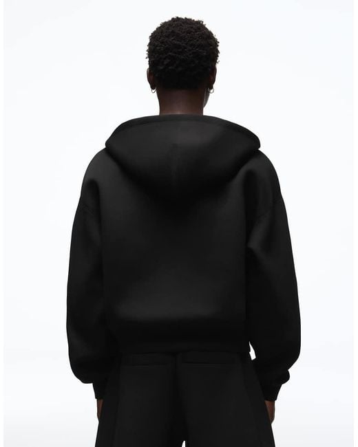Bershka Black Technical Zip-through Hoodie for men