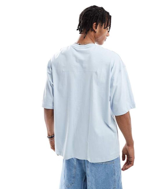 Bershka Basic Oversized T-Shirt in het Blue voor heren