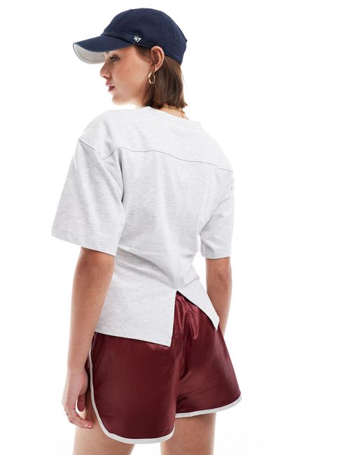 T-shirt à taille style corset - givre chiné ASOS en coloris White