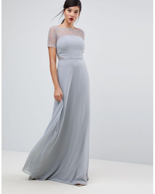 asos lace insert panelled maxi dress