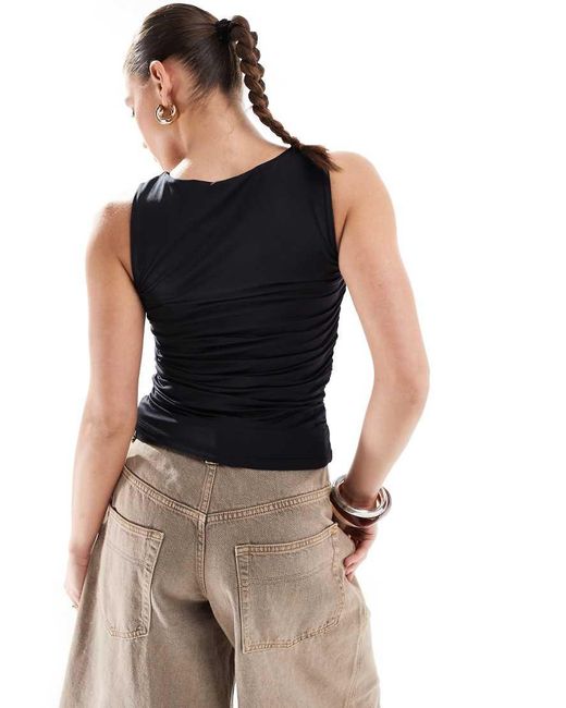 Stradivarius Blue Ruched Tank Top