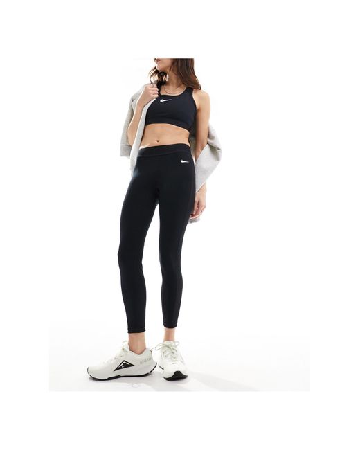Nike Black Nike Pro Training Dri-fit Mid Rise 7/8s Mesh leggings