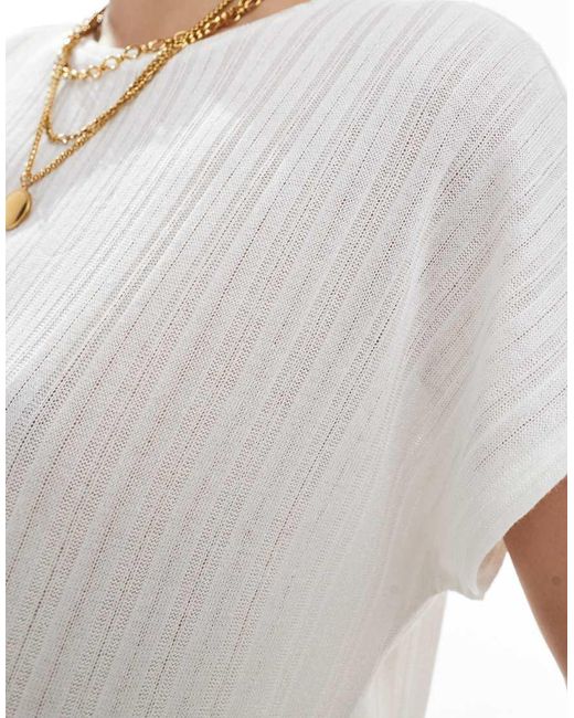 ONLY White Ribbed Textured Top