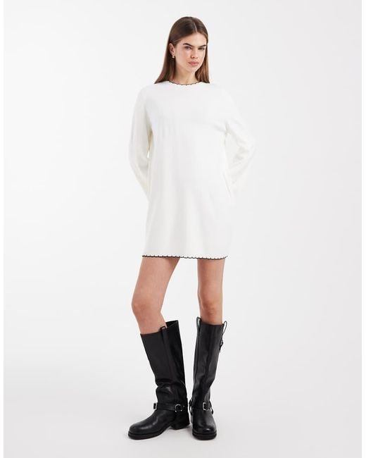 Miss Selfridge White Blanket Stitch Dress