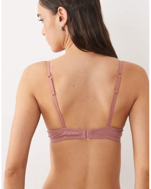 ASOS Brown Moulded T-Shirt Bra With Charm Detail