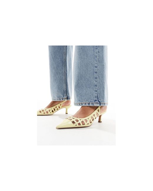 ASOS Blue Sonic Cut Out Kitten Heeled Shoes